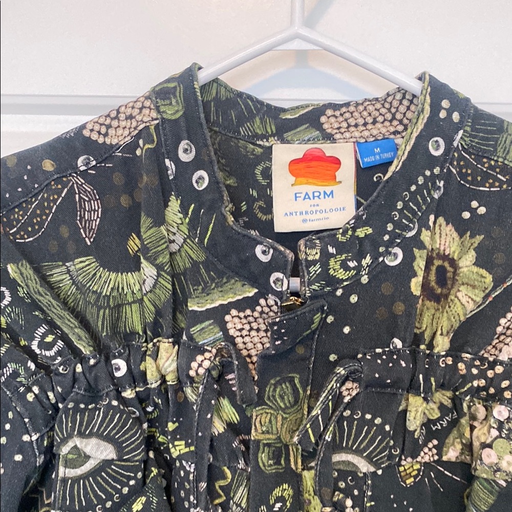 Farm Rio Black and Green Floral Jumpsuit